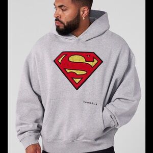 YoungLA X Superman-Gray hoodie- Size M
